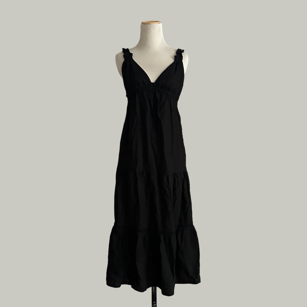 Love Tree Black Tiered Maxi Dress